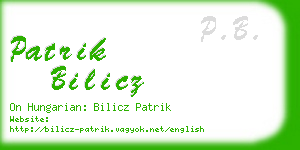 patrik bilicz business card